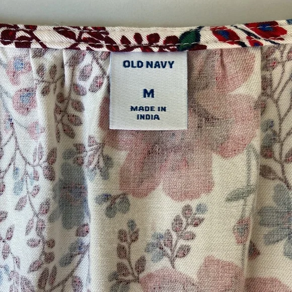 Cream and Red Floral V Neck Long Sleeve Dress - Picture 13 of 14